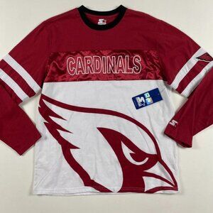 Starter Arizona Cardinals Shirt Jersey Mens XL Cotton Satin Big Logo AOP
